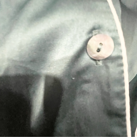 Saks Fifth Avenue Elegant Teal Satin Pajama Set - Picture 5 of 5